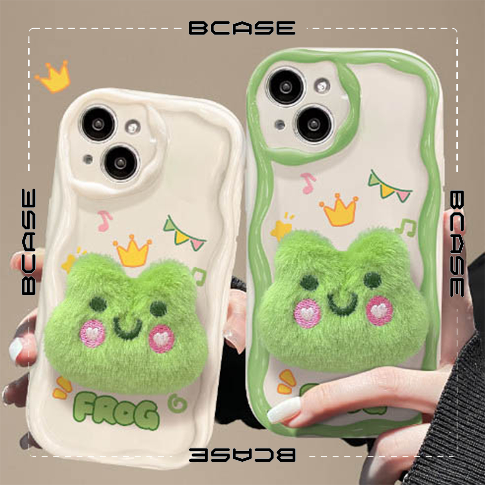 Ốp lưng iphone Viền Nổi Cạnh Sóng gắn Cặp đôi Ếch xanh má hồng dễ thương 6/7/8/8plus/x/11/12/13/14/max/promax xx79