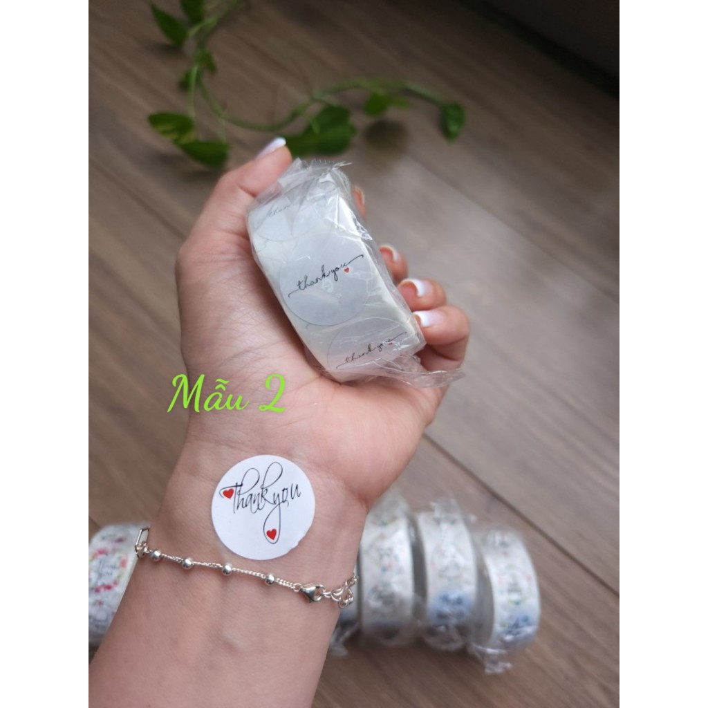 Tem dán Thank you tem lời khen cuộn 500 tem