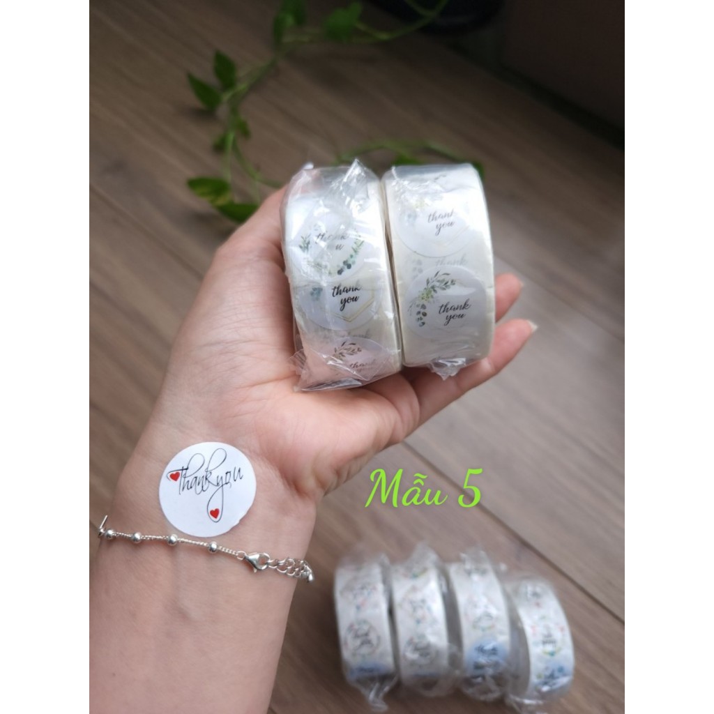 Tem dán Thank you tem lời khen cuộn 500 tem