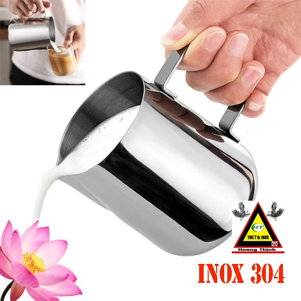 Ca inox 2 lít - Chất liệu inox 304 - hàng loại 1 dày dùng đánh sữa hoặc rót sữa