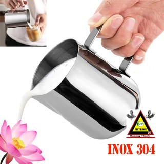 Ca inox 2 lít - Chất liệu inox 304 - hàng loại 1 dày dùng đánh sữa hoặc rót sữa