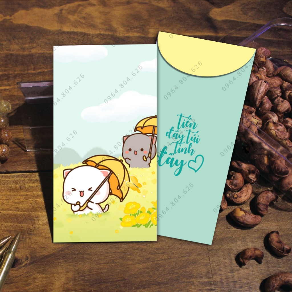 Bao lì xì 2024 đẹp tết cute dễ thương HÌNH GẤU đáng yêu bộ 6 chiếc HÀNG LOẠI 1