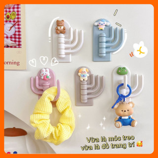 Móc dán tường găn cửa treo đồ 3 chấu đa năng trang trí phòng đẹp xinh giá rẻ bám dính tốt hình thú cưng cute