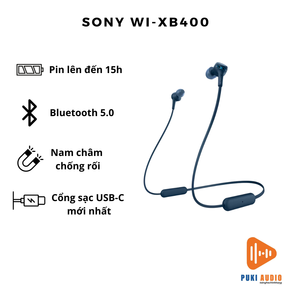 Tai Nghe Bluetooth Sony WI-XB400 - Extra bass Chính Hãng
