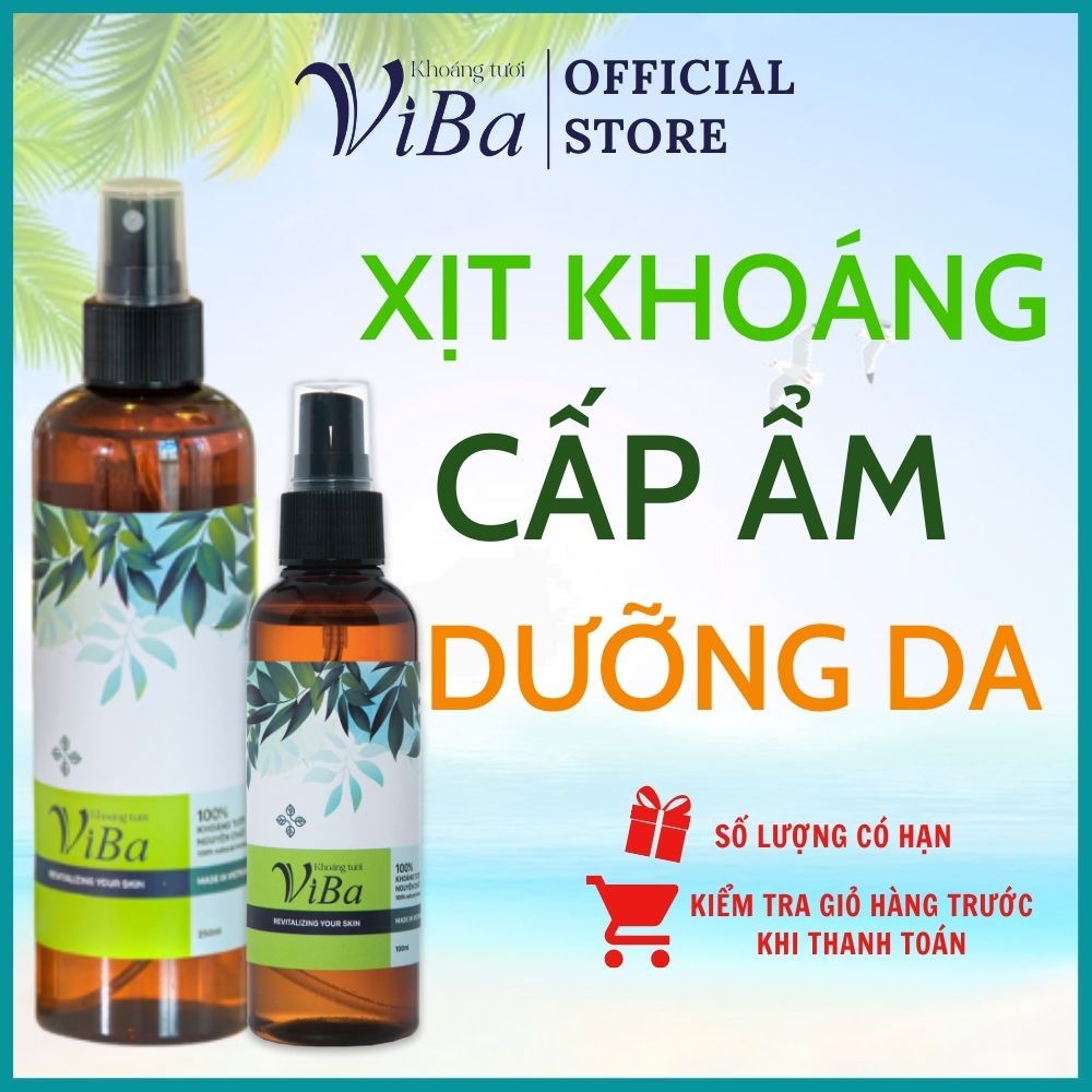 Xịt khoáng tươi Viba 250ml - Dưỡng da cấp ẩm, cân bằng PH, phục hồi tổn thương da
