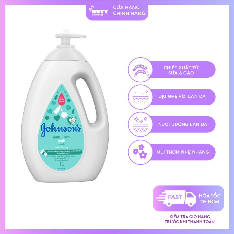 Sữa Tắm Johnson’s Milk+Rice Baby Bath 1000ml