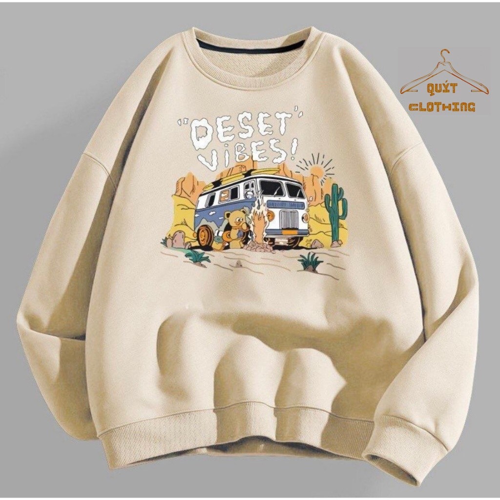 Áo sweater nỉ bông nam nữ Deset viber, form rộng unisex thu đông, ấm áp