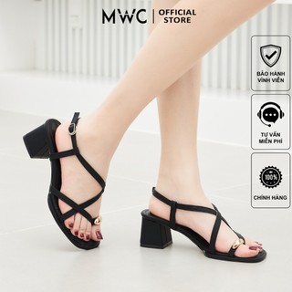 Giày cao gót mwc 4452 - cao gót sandal quai mảnh gót vuông 6cm ôm dáng chân