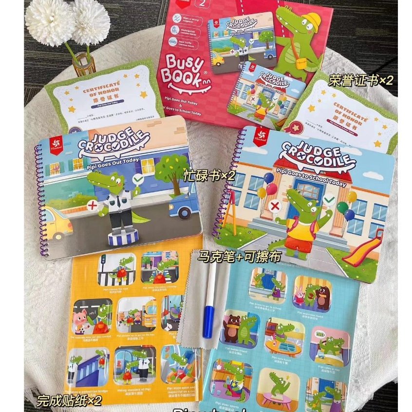 Đồ chơi busy book chính hãng Pinwheel bé vừa chơi bóc dán vừa học tiếng Anh Trung song ngữ Montessori giáo dục sớm