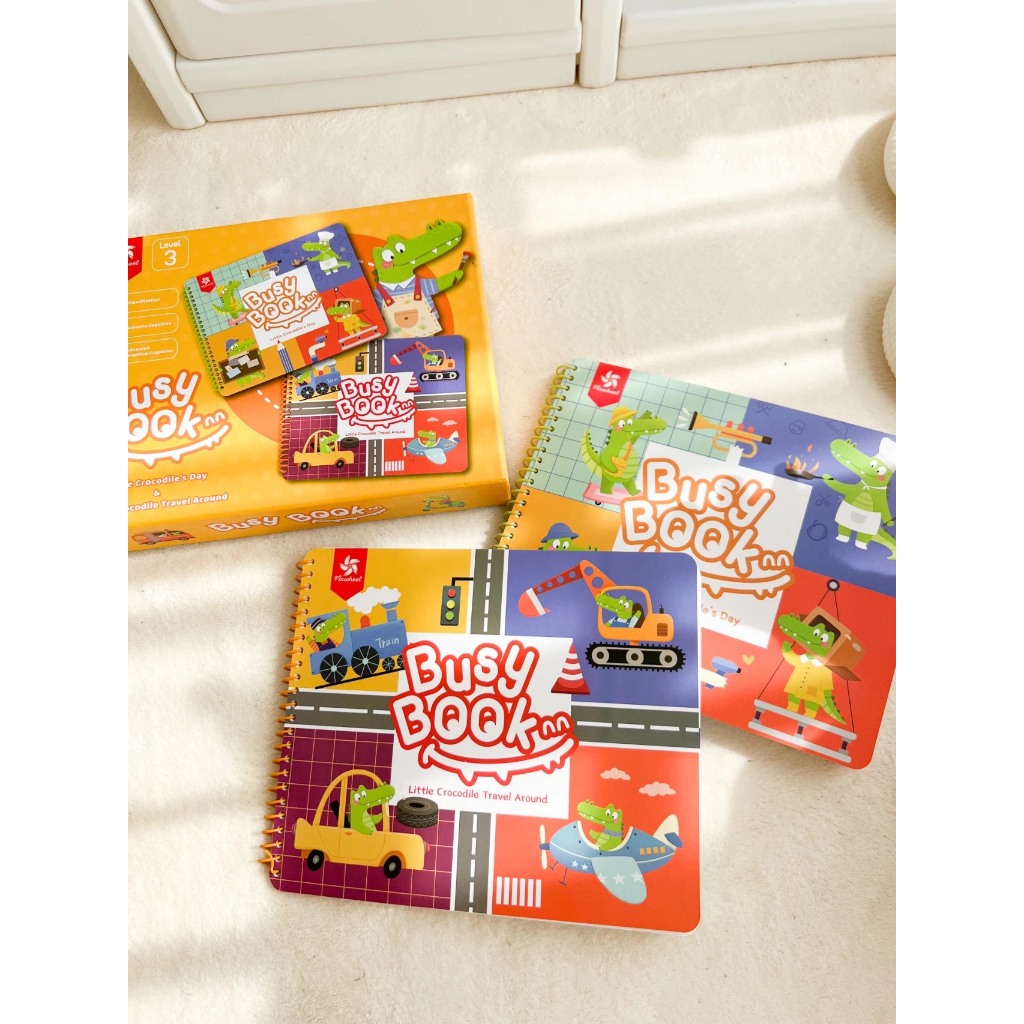 Đồ chơi busy book chính hãng Pinwheel bé vừa chơi bóc dán vừa học tiếng Anh Trung song ngữ Montessori giáo dục sớm