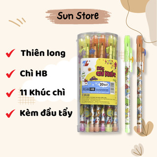 Bút chì khúc thiên long pc-09 bút chì đốt hb 11 khúc chì kèm đầu tẩy - sun store
