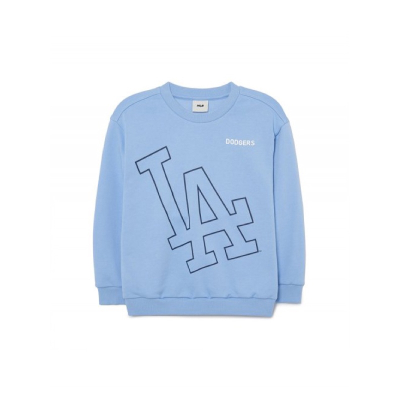 Bộ nỉ da cá in logo LA M.lb cho bé trai màu xanh size từ 12-35 cân