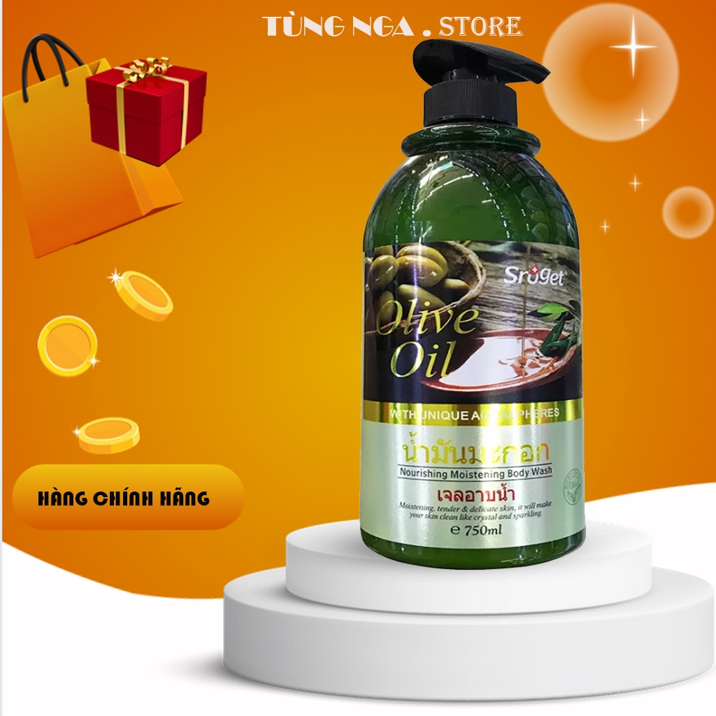 Sữa Tắm, Sữa Tắm Trắng Da Sroget Olive Whitening Thái Lan 750ML cho làn da trắng mịn hương thơm nồng nàng Tung Nga.Store