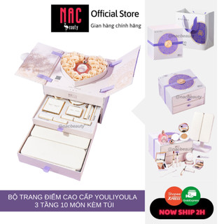 Bộ trang điểm 10 món 3 tầng Youliyoula kèm túi đầy đủ cao cấp nội địa Trung