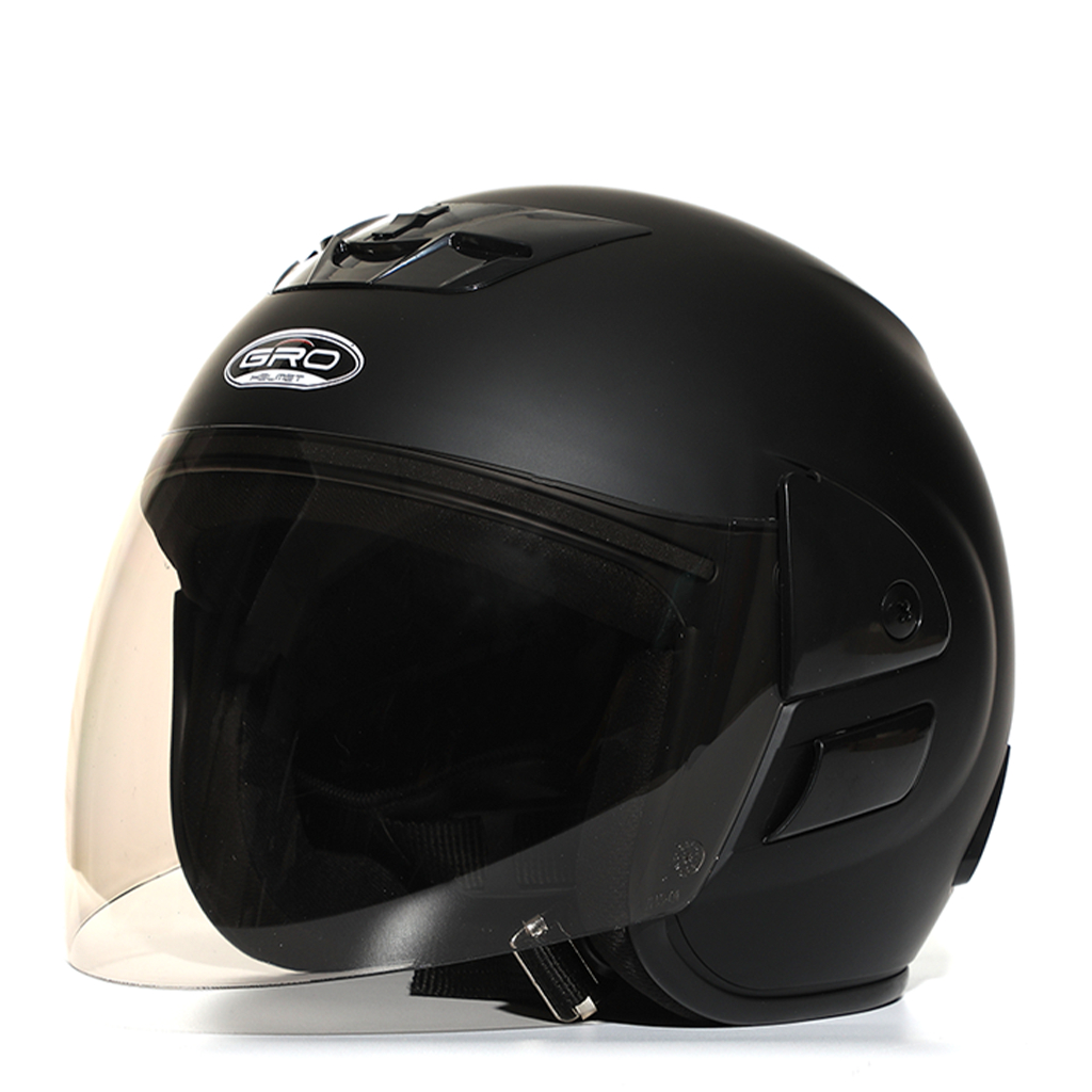 Mũ Bảo Hiểm 3/4 đầu GRO Helmet V2 có kính, kiểu dáng Honda trẻ trung cho nam và nữ, khóa kim loại chắc chắn - Nhiều màu