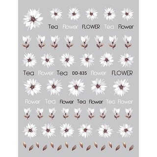 Sticker nail hoa trắng trang trí nail