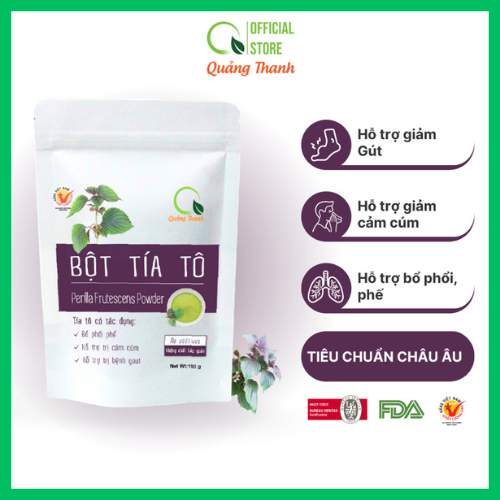 Bột Tía Tô Quảng Thanh 100% Nguyên Chất Sấy Lạnh Túi 100g - Bổ phổi phế, đẹp da, hỗ trợ bệnh Gout
