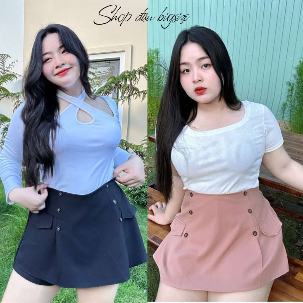 Quần Giả Váy Bigsize Nữ Dáng Chữ A Lưng Thun Co Giãn Chất Vải Tuyết Chéo Mềm Mại Ít Nhăn GVN