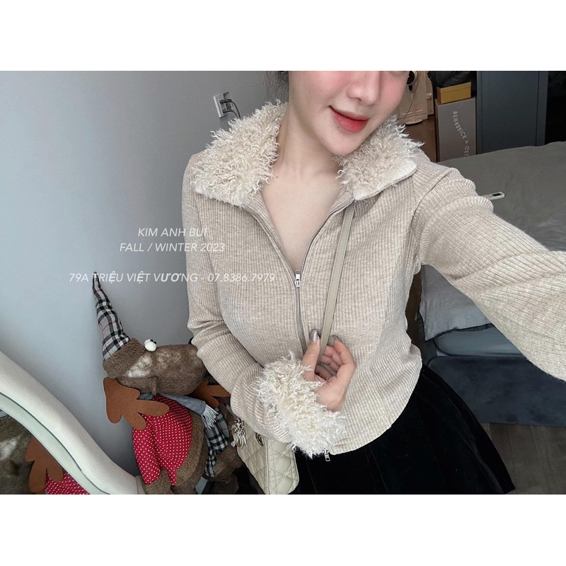 ÁO LEN TĂM CỔ LÔNG + TAY KAB SANG CHẢNH