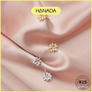 Bông Tai Bạc 925 Hanada Bốn Hạt Đá 0657 C14