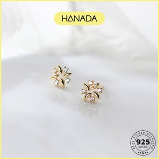 Bông Tai Bạc 925 Hanada Bốn Hạt Đá 0657 C14