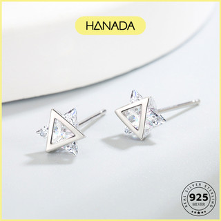 Bông Tai Bạc 925 Hanad Bông Tai Đá Tam Giác 0629 E10