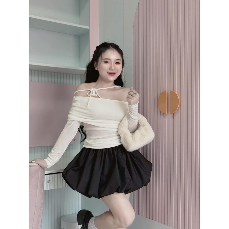 SET TRỄ VAI BLING KÈM VÁY BÍ