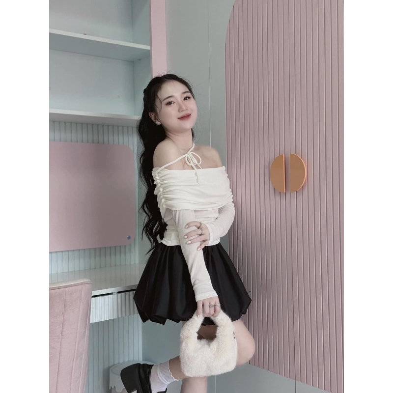 SET TRỄ VAI BLING KÈM VÁY BÍ