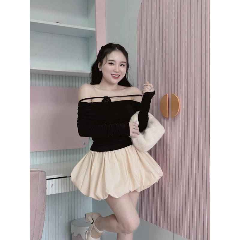 SET TRỄ VAI BLING KÈM VÁY BÍ