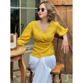 Áo đắp chéo linen Cói Design