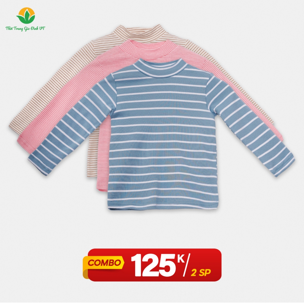 Áo Cotton dệt kim dài tay cho bé mềm mịn thời trang Việt Thắng - A67.2302