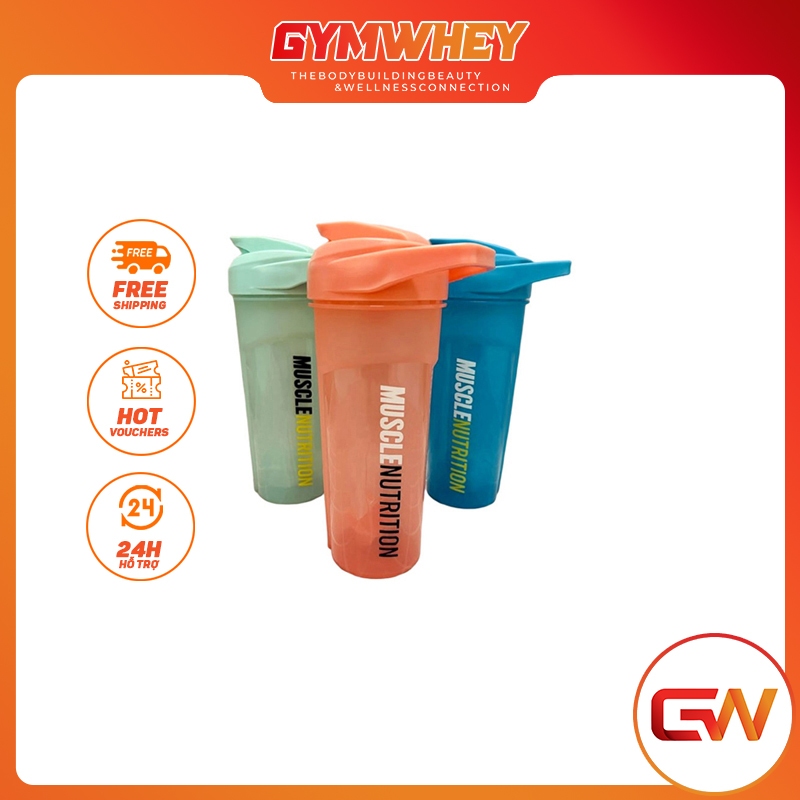 MUSCLE NUTRITION SHAKER Bình Nước Thể Thao, Bình Lắc Sữa 1N 700ML