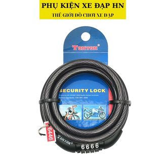 Khoá xe đạp dây xoắn 4 số khóa dây xe đạp thể thao