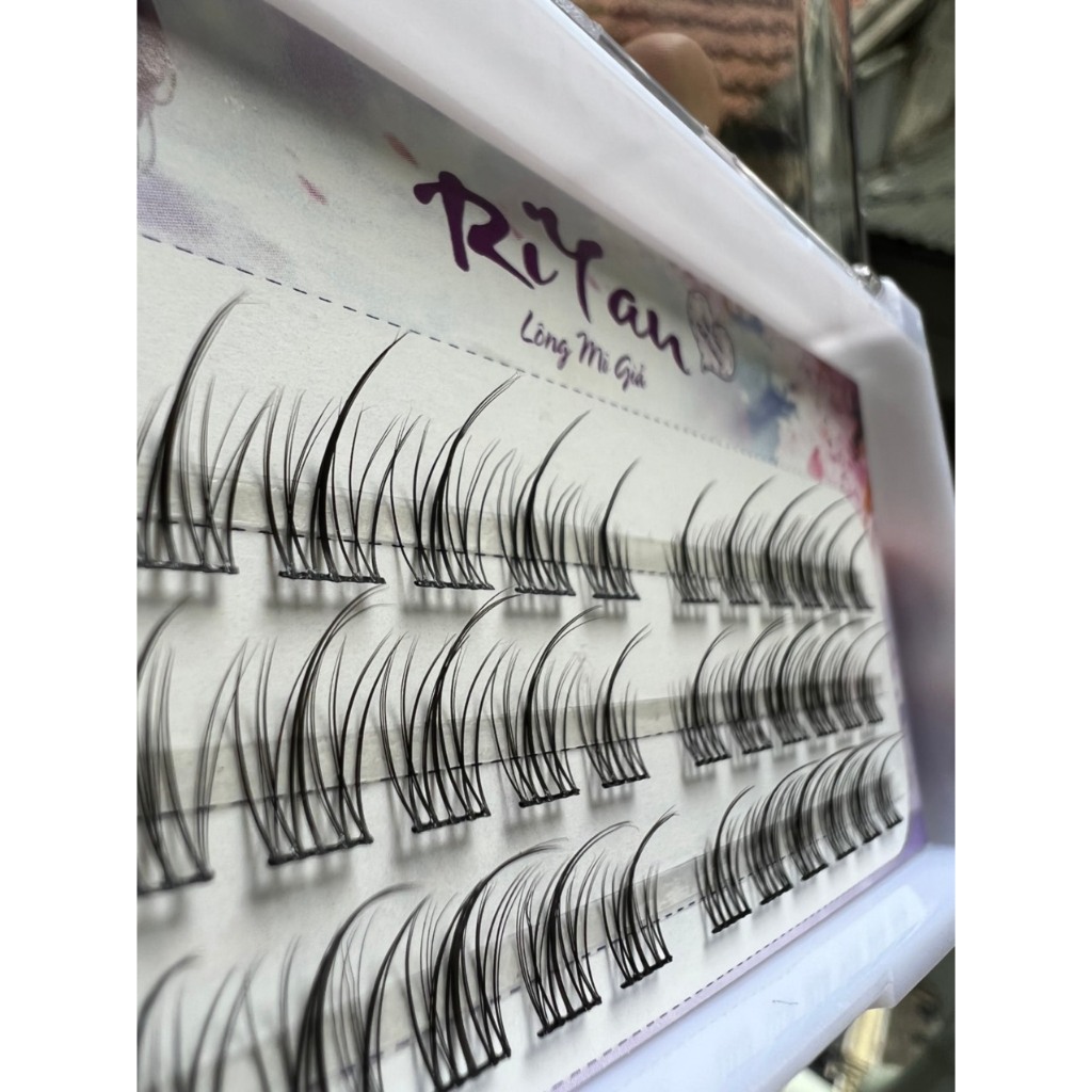 Lông Mi Giả Tách Sợi Nhẹ Nhàng Tự Nhiên Cao Cấp RiYan Kèm Keo Nhíp