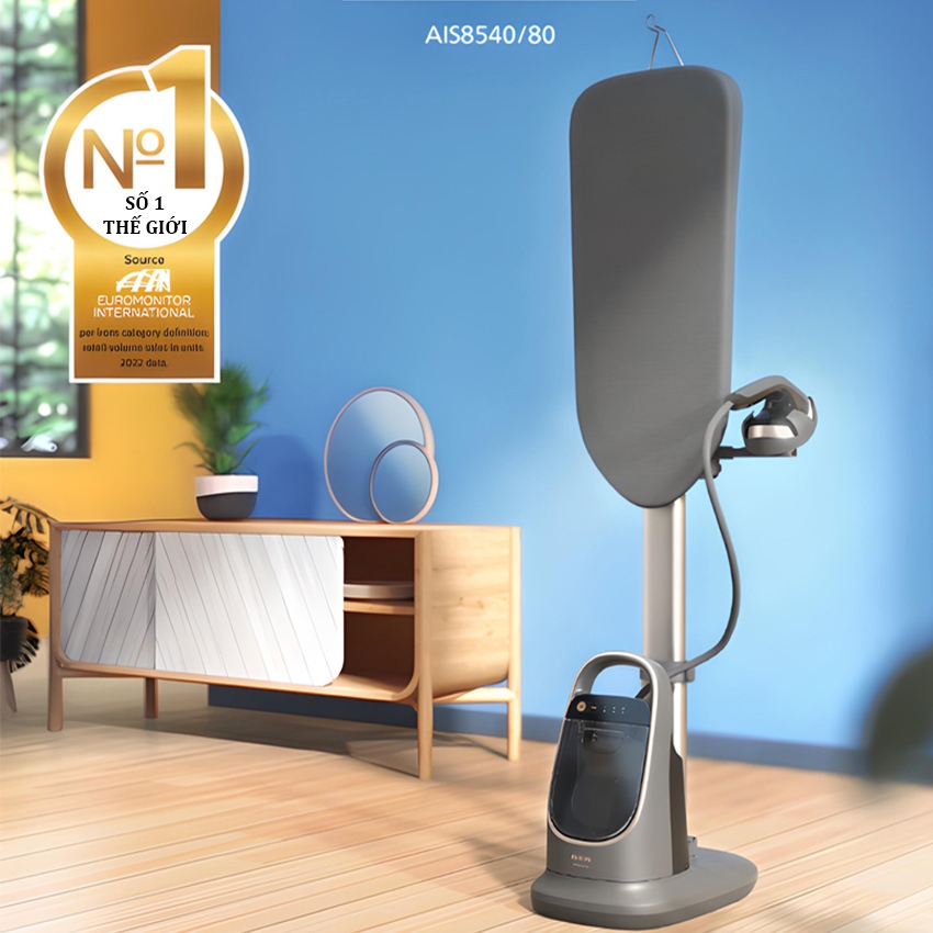 Bàn là, bàn ủi hơi nước Thương hiệu Hà Lan cao cấp Philips AIS8540 All-in-One 8500 Series, Diệt 99% Vi Khuẩn