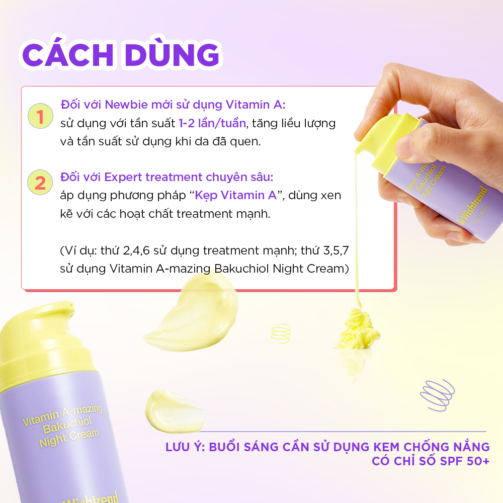 [QUÀ TẶNG KHÔNG BÁN] 2 Kem dưỡng vitamin A bakuchiol 1g+2 kem chống nắng by wishtrend 1,5g+1 toner mandelic 30ml