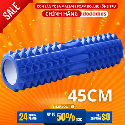 Foam Roller Massage Màu Xanh Dương - Con Lăn Yoga Matxa Tập Gym Tập Thể Thao Giãn Cơ Ống Trụ Lăn Xốp Có Gai Dododios