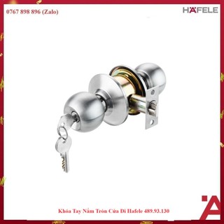 Tay nắm tròn cửa đi màu inox mờ hafele có chìa 489.93.130( Hàng chính hãng)