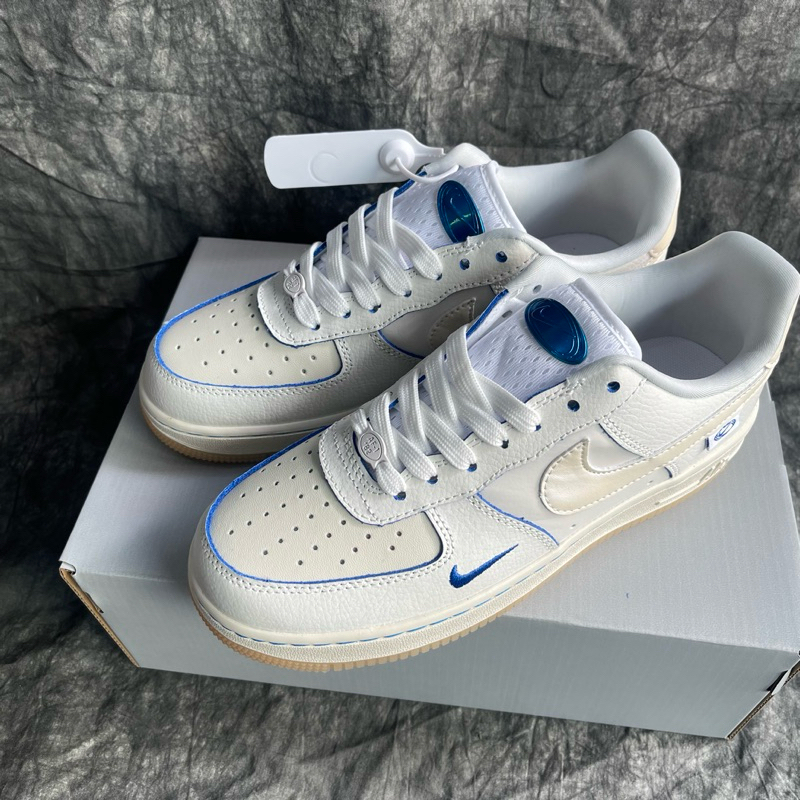 Giày Thể Thao Sneaker A/F1 Trắng Viền Xanh Dạ Quang 2023 Siêu Hot Cao Cấp