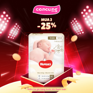 Bỉm tã dán Huggies Thin & Soft size XL 12-17kg 42 miếng