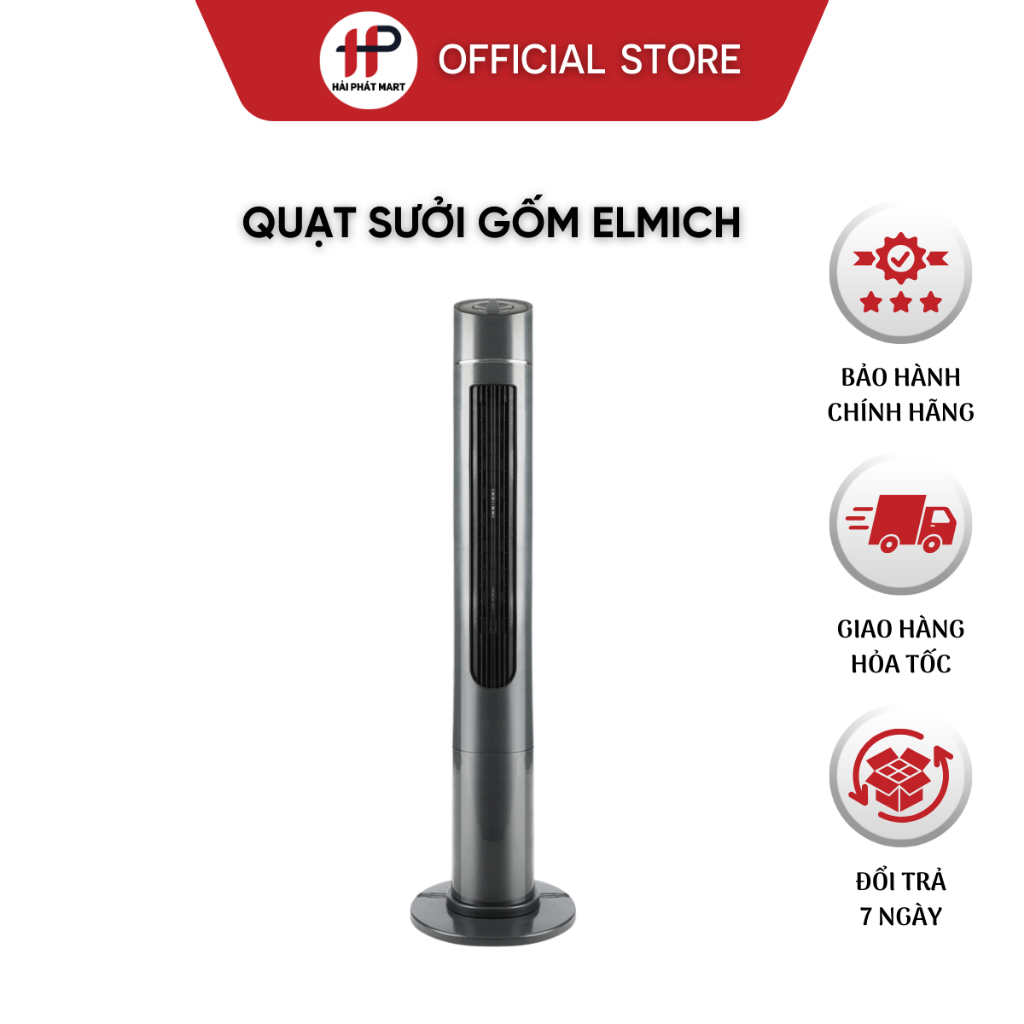 Quạt sưởi gốm Elmich THE 3934 2000W 2 chế độ sưởi chính hãng bảo hành 2 năm