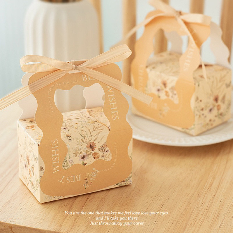 Túi hộp hoa màu pastel quai nơ đựng quà tặng : nước hoa, mỹ phẩm ... xinh xắn, dễ thương