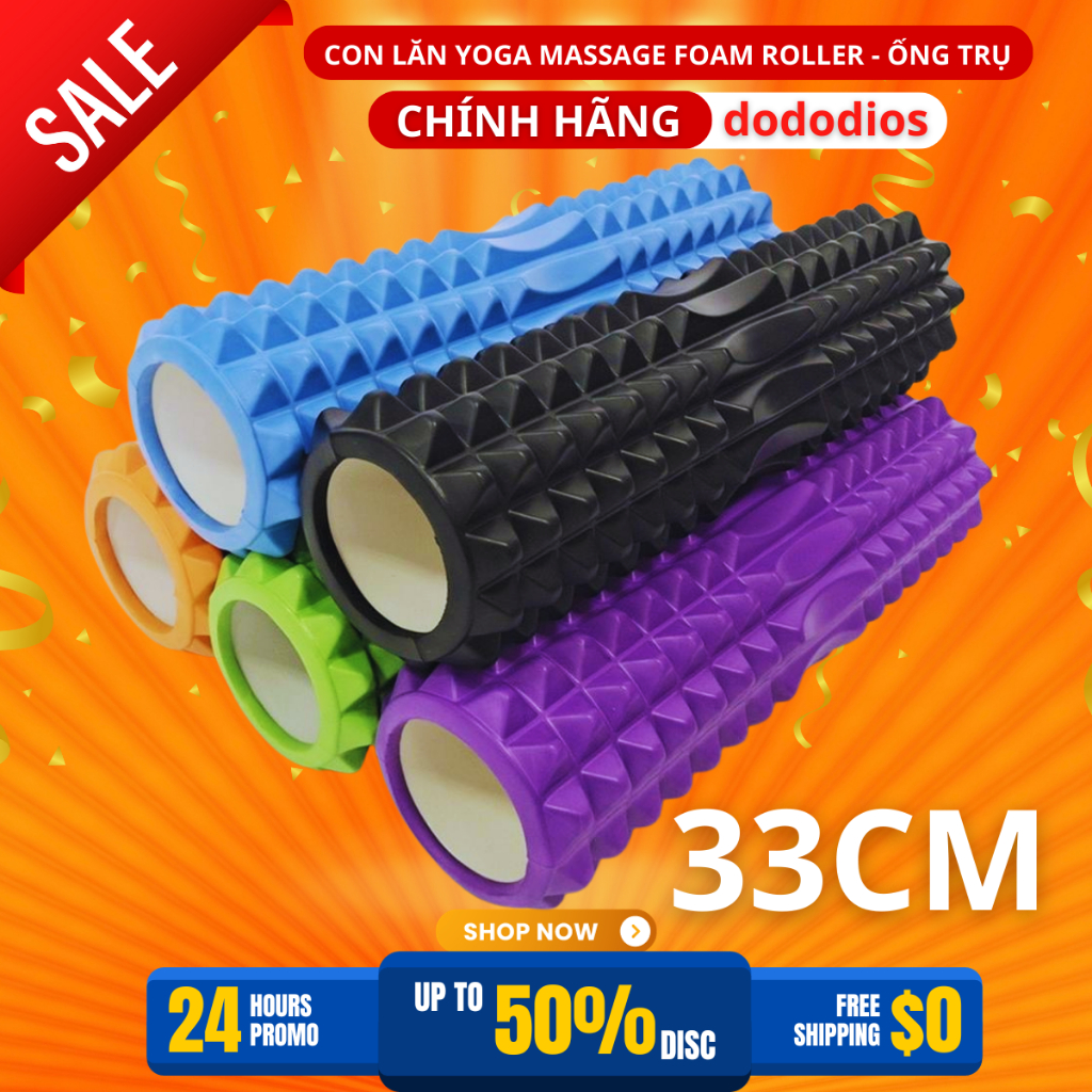 Con Lăn Yoga Massage Foam Roller Ống Trụ Xốp Tập Thể Thao Giãn Cơ Có Gai Roam Rollet Cao Cấp Chính Hãng dododios