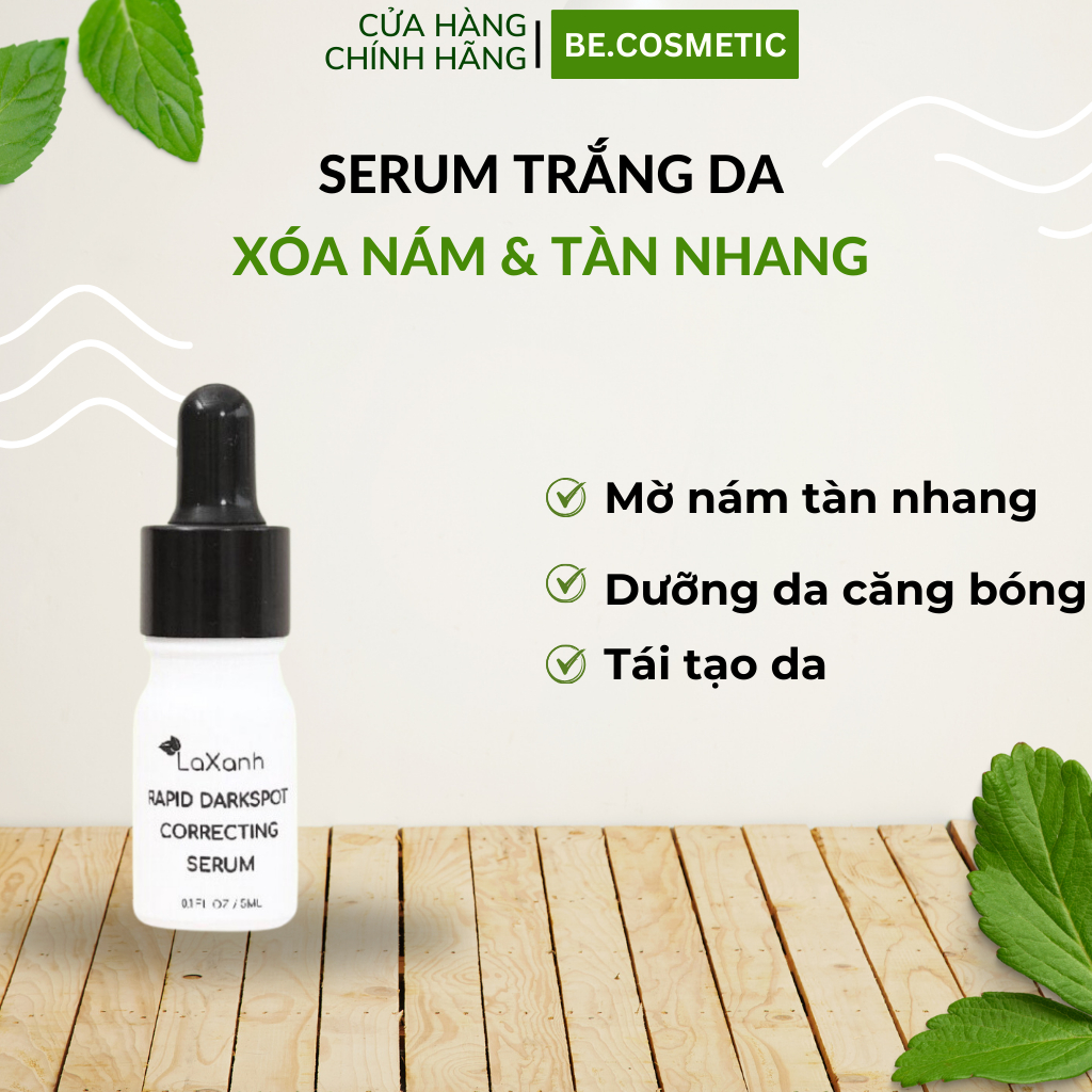 Serum giảm nám tàn nhang, tinh chất xóa nám trắng da làm đều màu da hỗ trợ làm mờ các đốm nâu - 5ml
