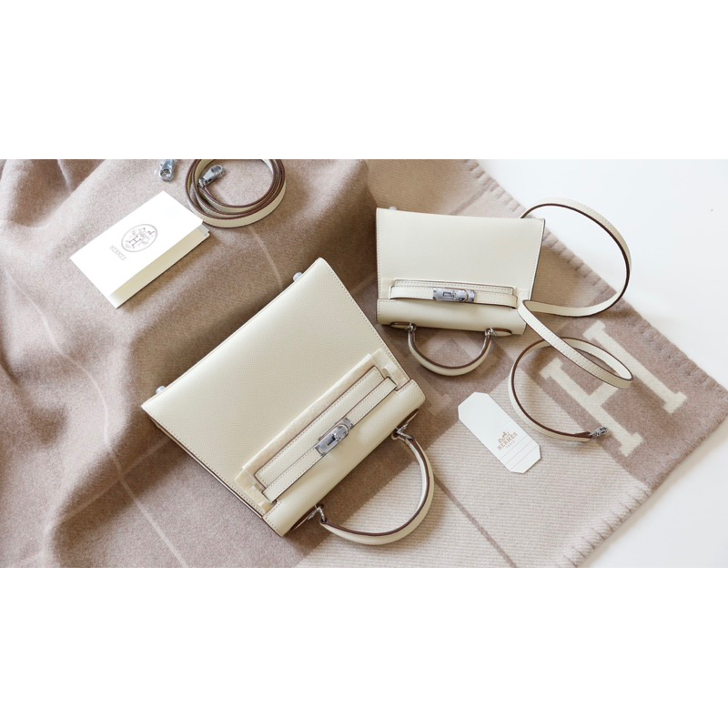 Túi Xách Hermes Kelly Trắng Đen Hồng Ghi Size 20/25  -  By Anh Dinh Phuong