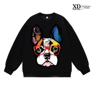Áo sweater nỉ The Xide in hình CHÓ 2 MÀU form unisex nam nữ chất nỉ bông dày dặn D2