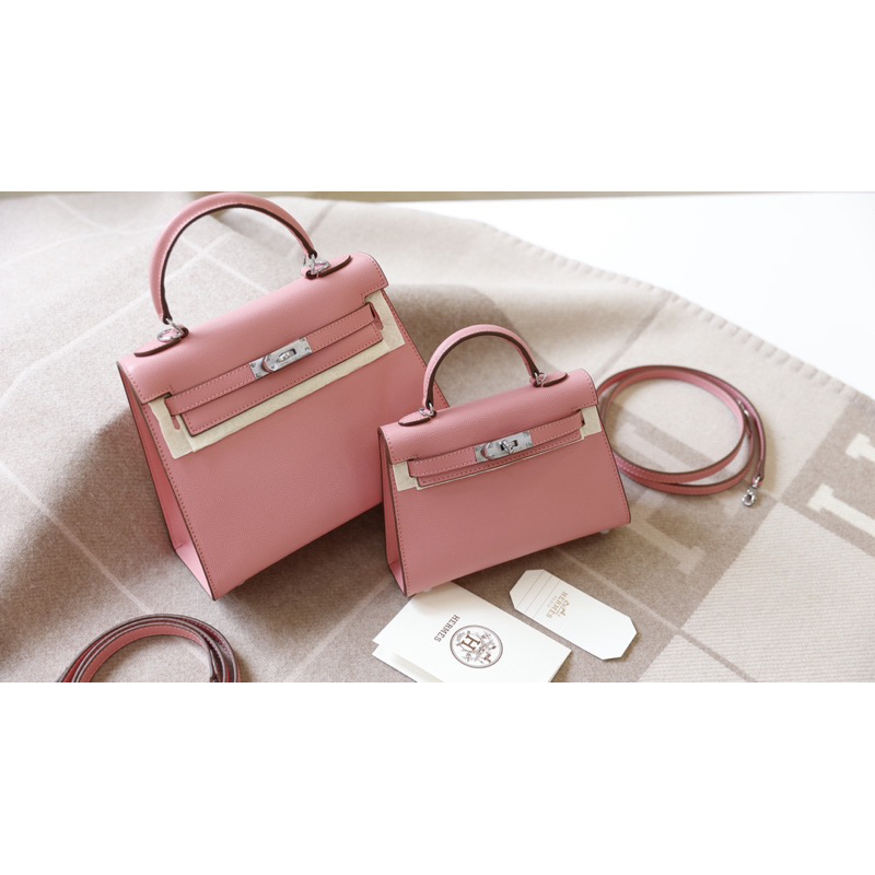 Túi Xách Hermes Kelly Trắng Đen Hồng Ghi Size 20/25  -  By Anh Dinh Phuong