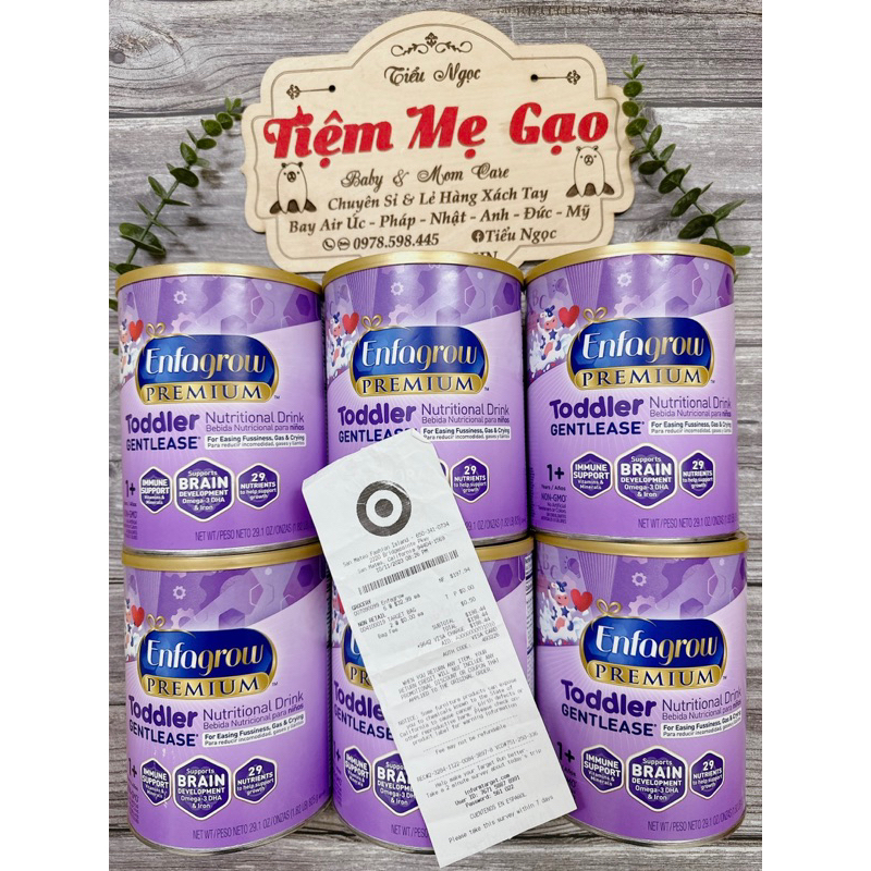 (Hàng Bay Air ✈️) Sữa ENFAGROW GENTLEASE TODDELR Mỹ thuỷ phân 1 phần cho bé dị ứng đạm bò 12m+ 825gr