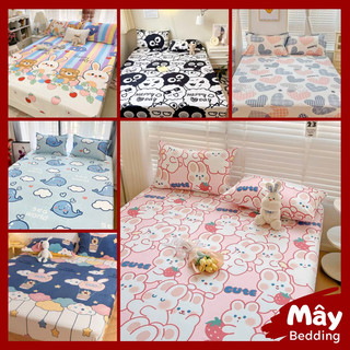 Bộ ga gối Cotton Poly MÂY BEDDING - kích thước nệm 1m2 1m4 1m6 1m8 - nệm cao 10cm