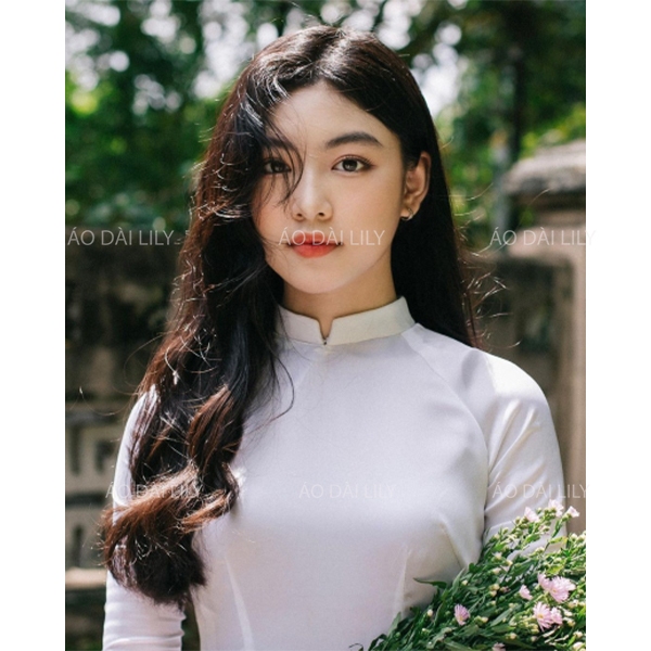 Áo dài học sinh 2 tà lụa Mỹ ôm dáng siêu xinh các nàng thơ AD005